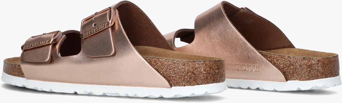 bronzen birkenstock slippers arizona met shine
