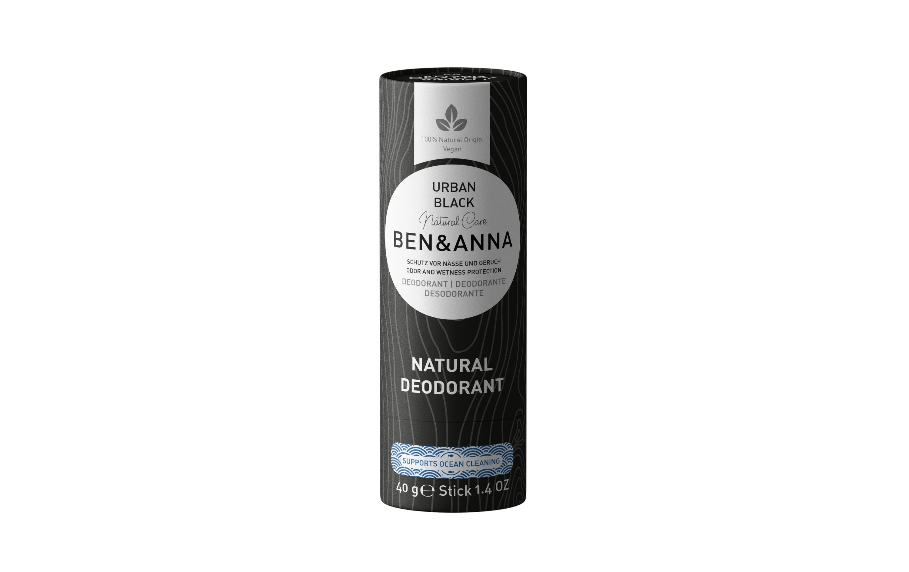 Deo Stick Urban Black 40 gNatürliches Antitranspirant ohne Aluminium, das trocken hält