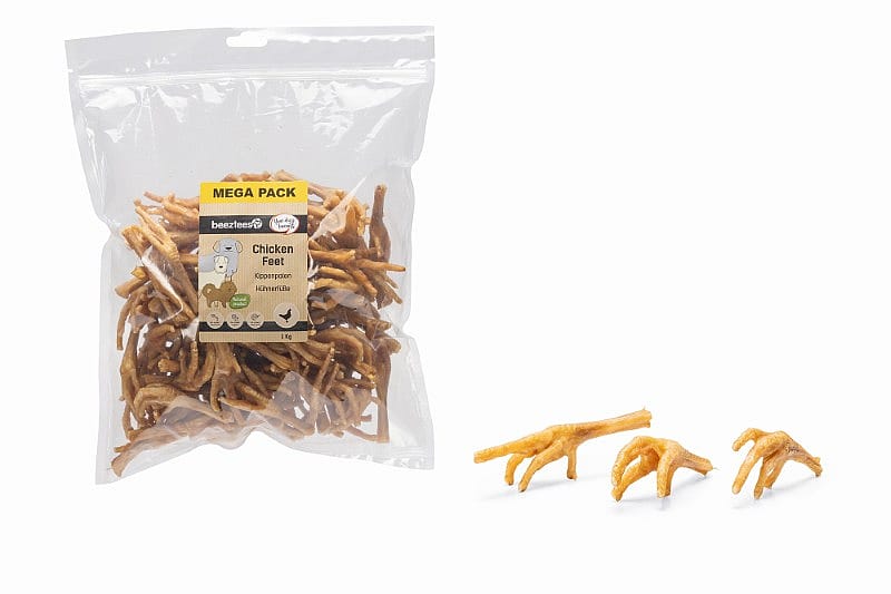 Beeztees Kippenpoten Mega Pack Hondensnack 1 kg | 15167