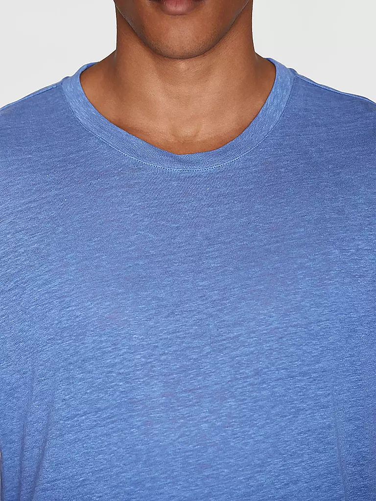 KNOWLEDGE COTTON APPAREL Leinen T-Shirt blau
