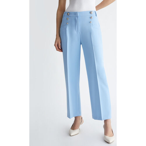 Liu Jo - Pantalón tobillero con botones Azul