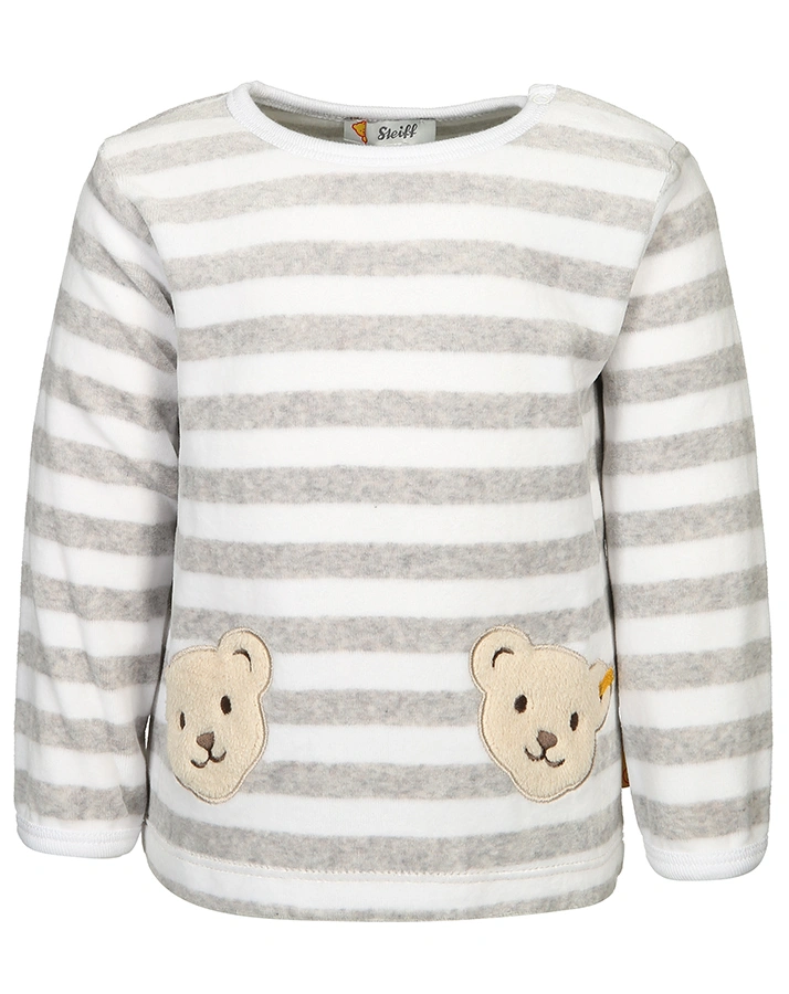Nicki-Sweatshirt BASIC – ZWEI TEDDYS in grau melange