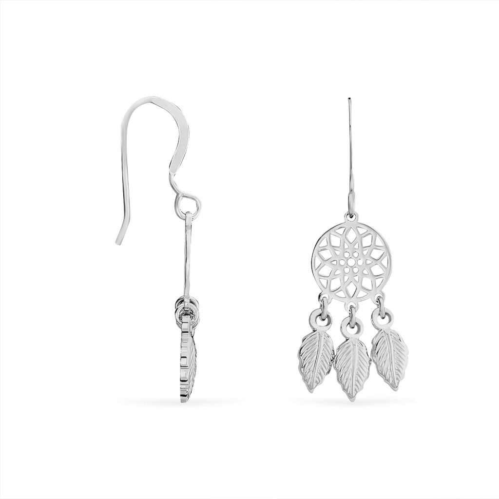 Boucles D'oreilles Pendantes Ida Argent Blanc