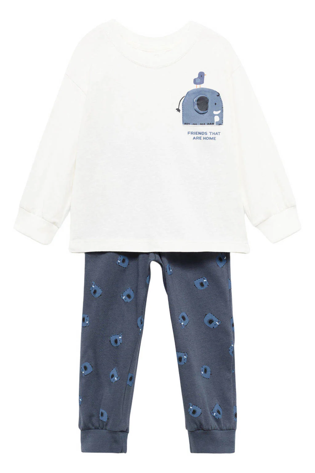 Mango Kids pyjamaantraciet/wit