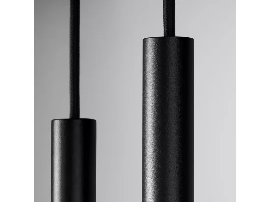 Lampes suspendues Pastelo moderne en acier - 2 sources lumineuses - L.15 x H.118 cm - noir