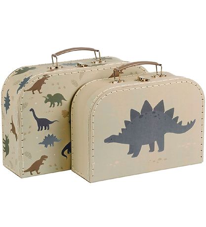 A Little Lovely Company Kufferts?t - 2 stk - 29x25,5 cm - Dinosa