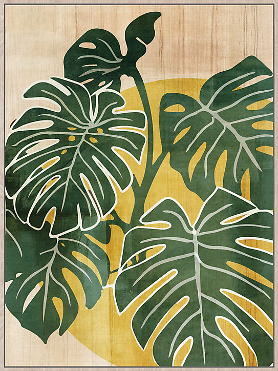 Toile palmes vertes vert, naturel Dada Art l.64 x H.84 cm