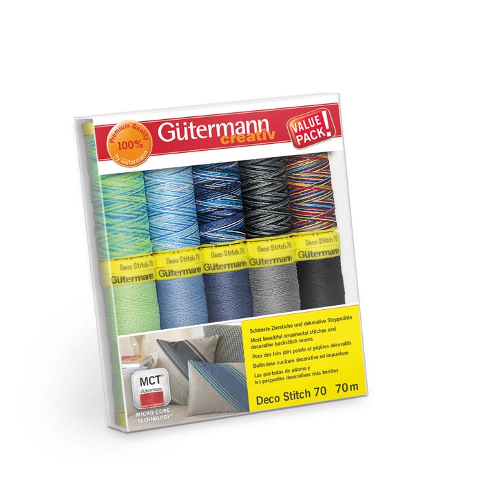 Gûtermann-Naaigarenset/Borduurgaren 10 spoelen Deco Stitch