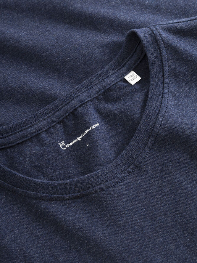 Knowledge Cotton Apparel AGNAR basic t-shirt - Regenerative Organic Certified™ - GOTS/Vegan Insigna blue melange
