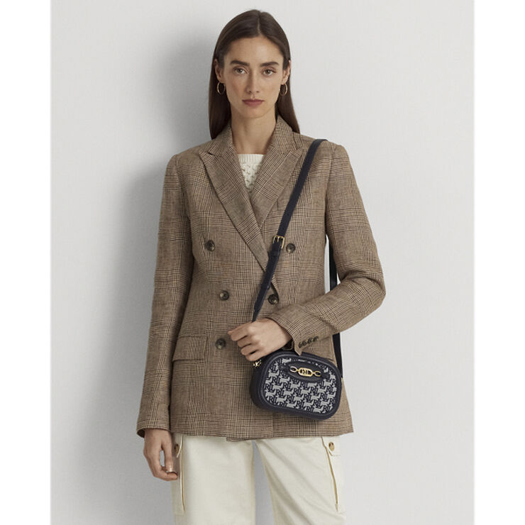 Lauren Ralph Lauren Monogram Medium Jordynn Crossbody Bag Navy