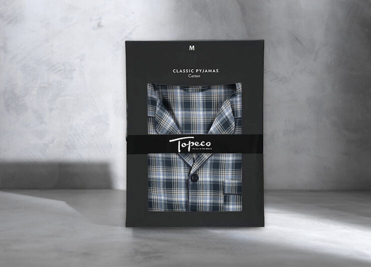 Topeco Topeco pyjama set, cotton flannel 590 navy blue