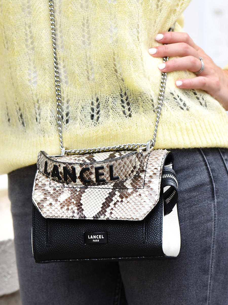 Mini sac bandoulire S Ninon Python LANCEL
