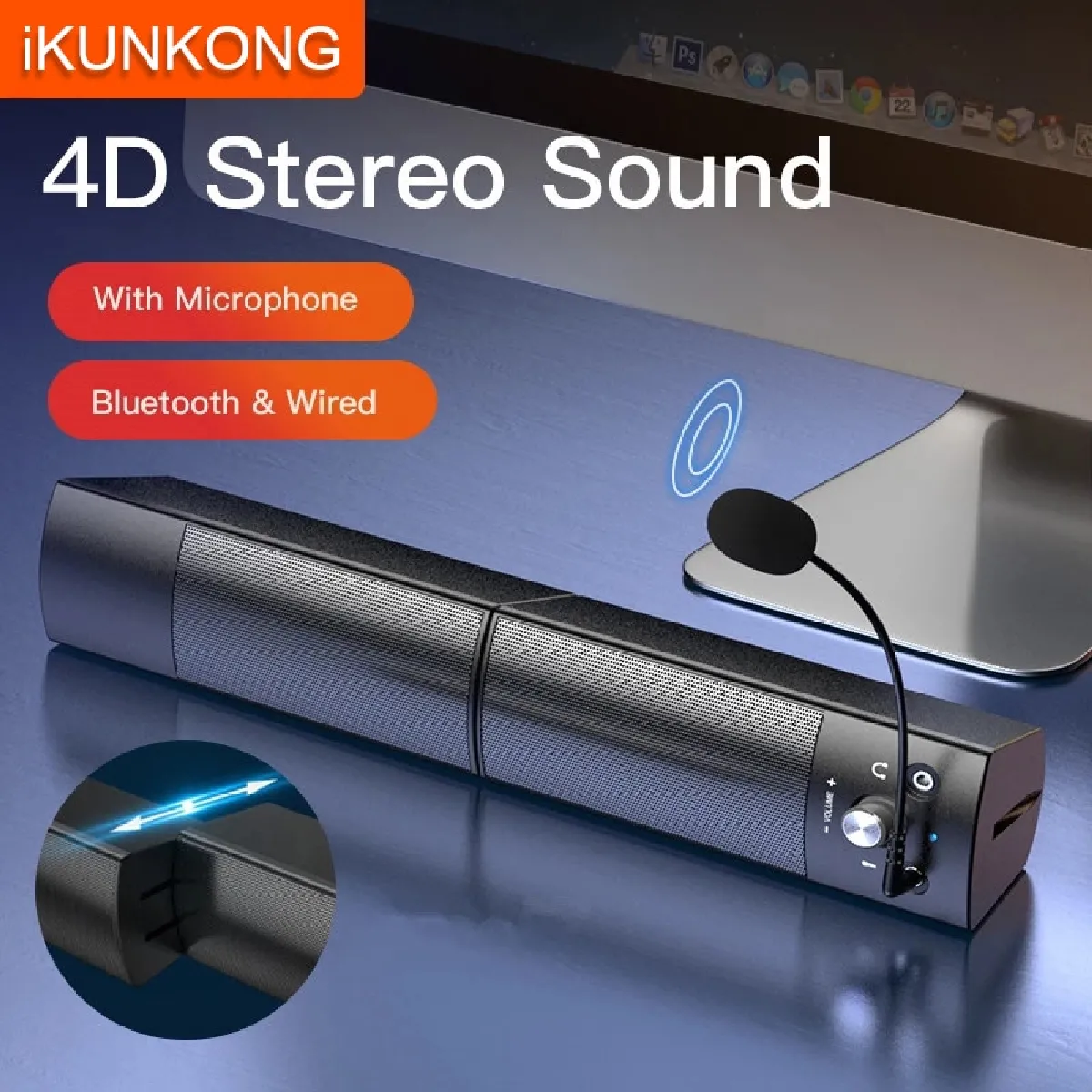 Universal Haut-parleur Bluetooth détachable - Noir