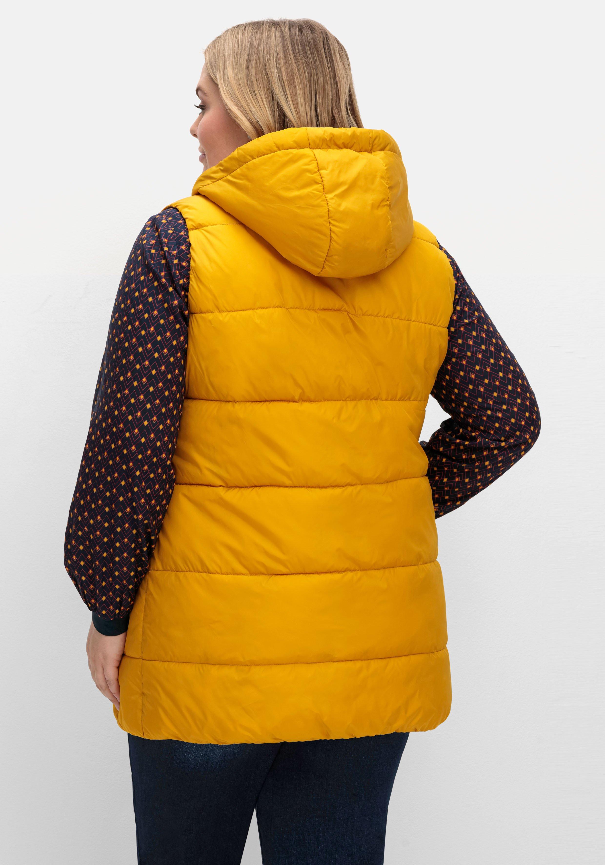 Steppweste in A-Linie, mit Kapuze und 2-Wege-Zipper