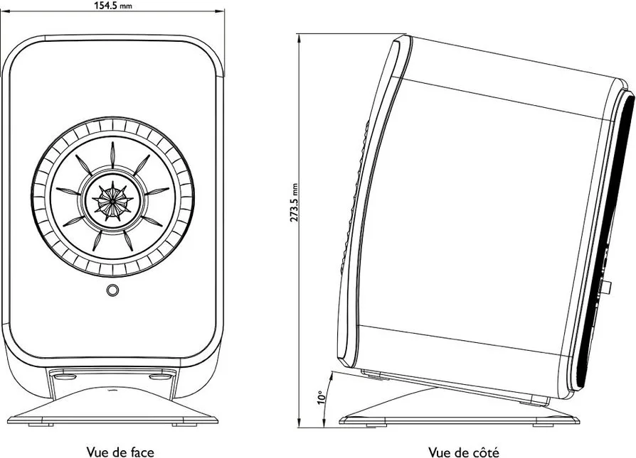 KEF P1 Silver (la paire) Pieds pour enceintes
