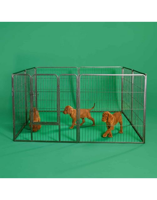 Adori 8-Hoekige Puppyren - Hondenbench - 76x81 cm Grijs