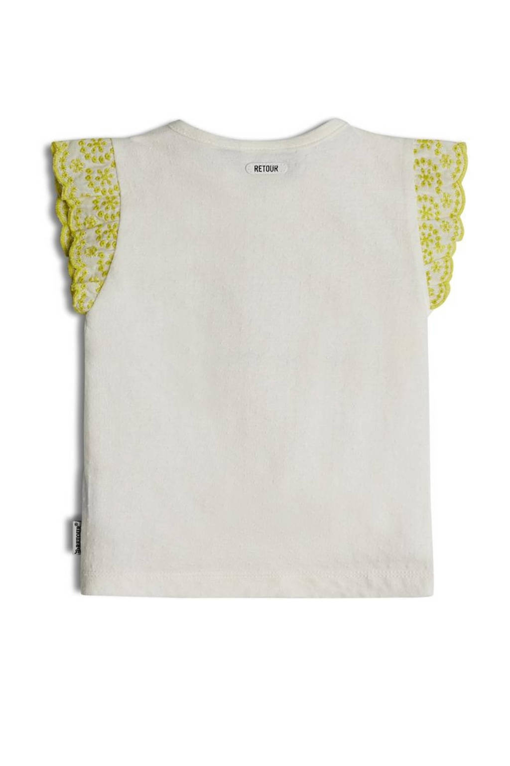 Retour Jeans T-shirt Nuria ecru/geel