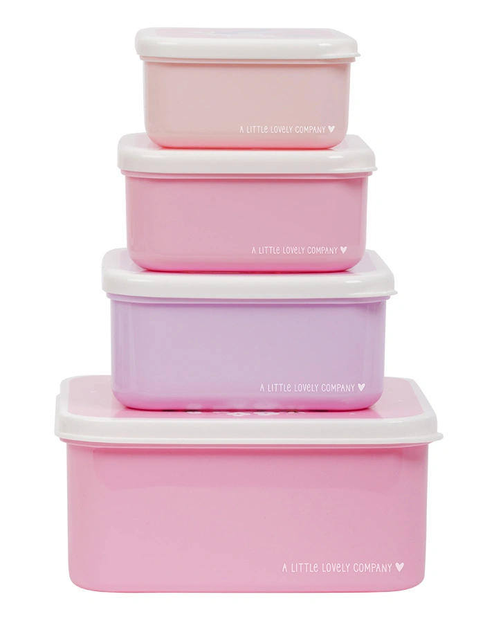 Snackbox UNICORN 4er-Set in rosa
