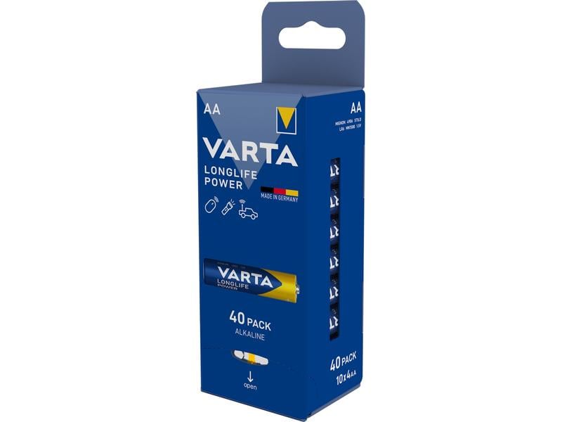 Varta Batterie Longlife Power AA , 40 Stück AA-Batterien, 40 Stück