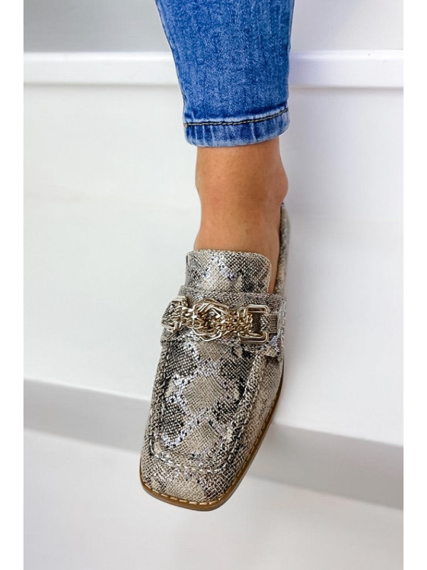 Mocassins Python chaine dorée - Vanessa Wu