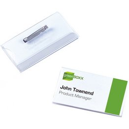Porte-badge avec épingle, 75 x 40 mm