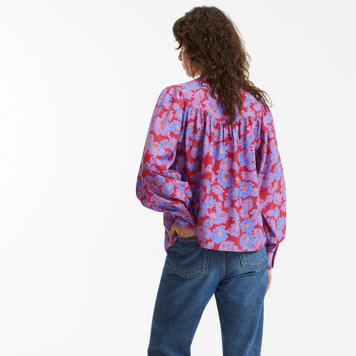 COLEÇÃO LA REDOUTE<br>Blusa oversized em viscose, estampa floral