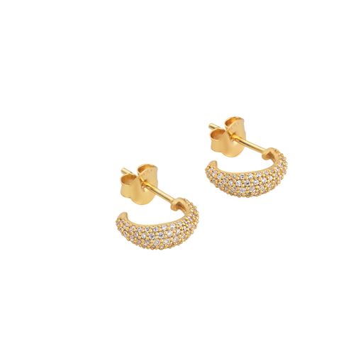 byBiehl Ocean Flow Sparkle Small Øreringe, Guld