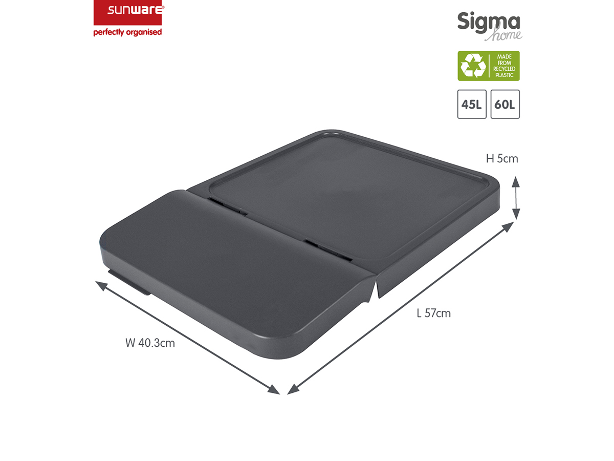 Sunware Sigma home 45/60L anthracite sorteerunit deksel - 4 stuks