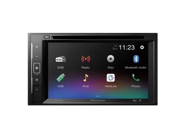 Pioneer AVH-A240DAB, Sort, 2 DIN, 200 W, CD, DVD, Android, iOS, AAC, FLAC, MP3, WAV, WMA