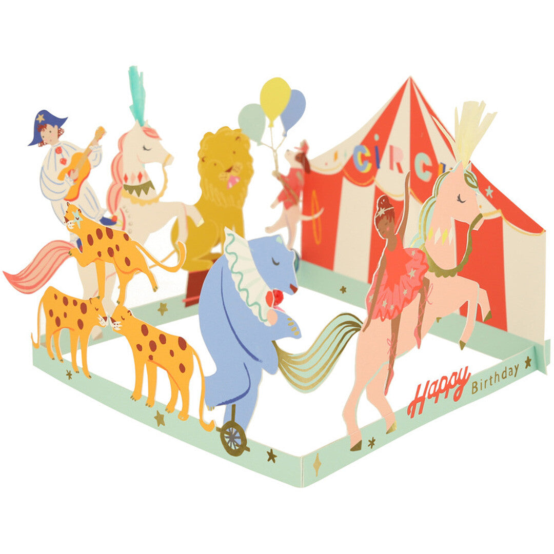 Meri meri verjaardagskaart circus happy birthday