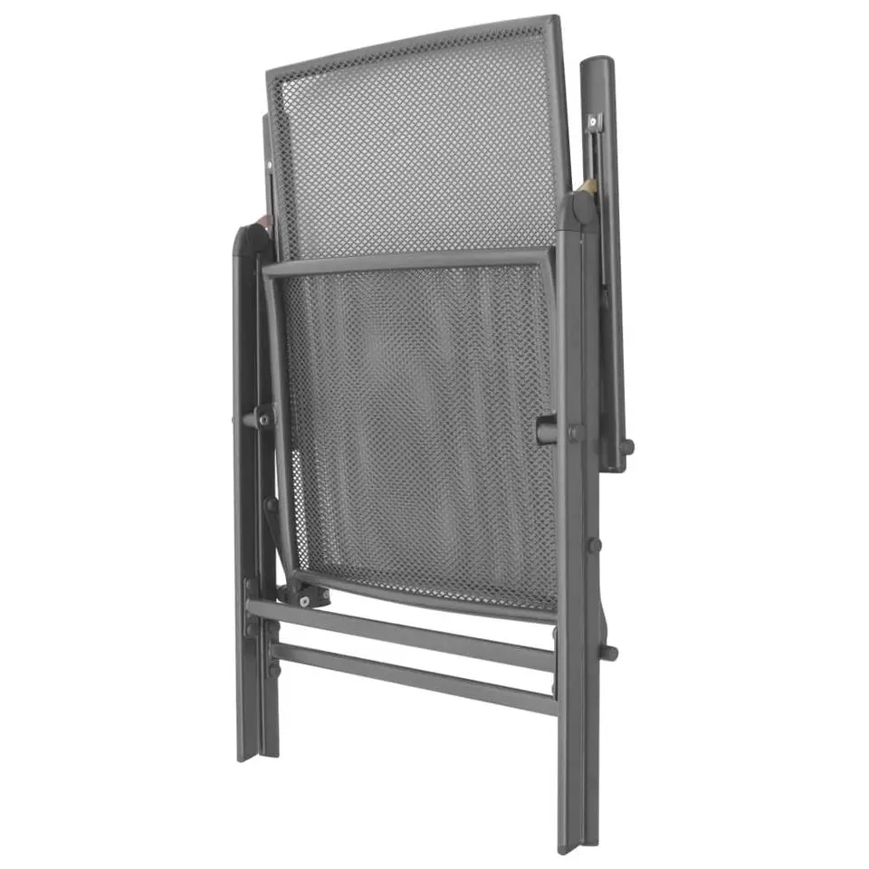 vidaXL - Tuinstoelen - Antraciet - Metaal - 2 stuks - Stapelbaar