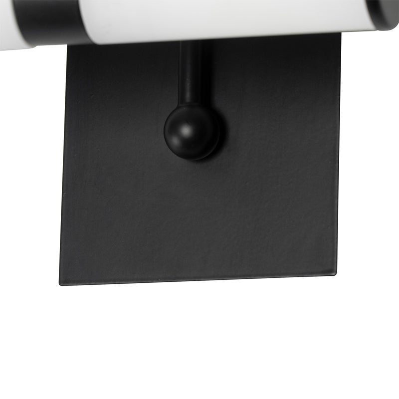 Klassieke zwarte wandlamp IP44 2-lichts - Bath Arc