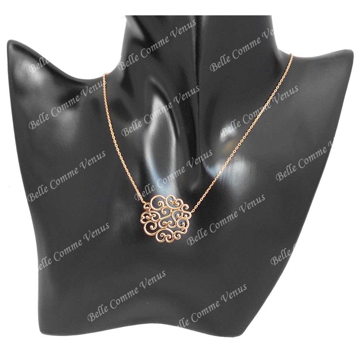 Collier arabesque de coeurs Plaqué OR 750 3 microns