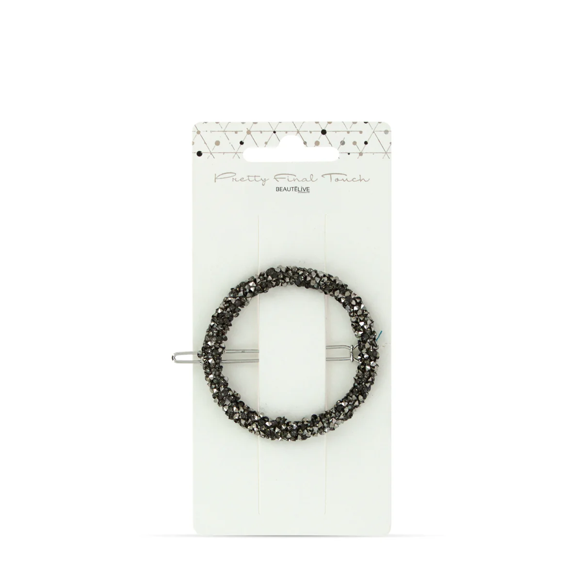 Barrette Ronde Noire Strass