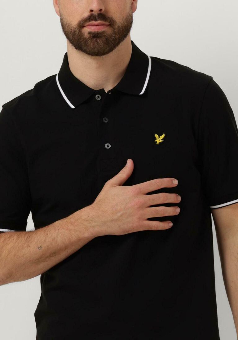 LYLE & SCOTT zwarte lyle & scott polo tipped polo shirt
