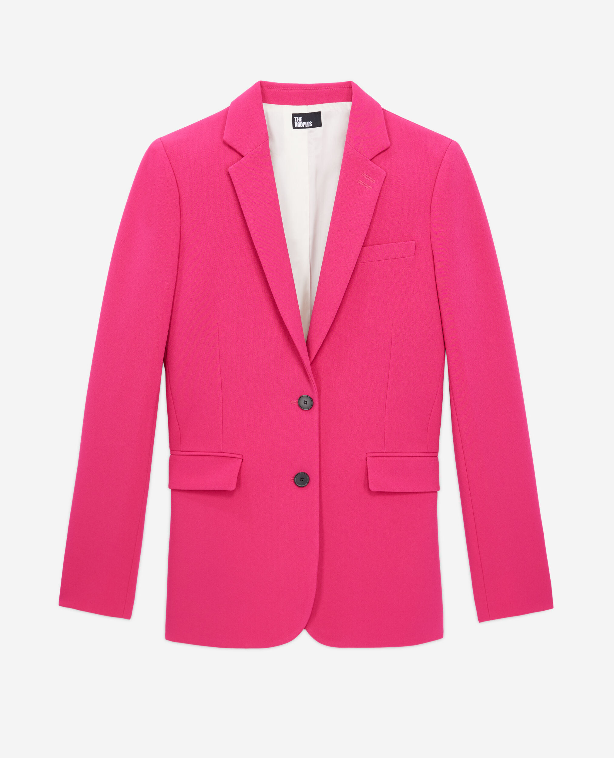 Veste tailleur rose en crêpe