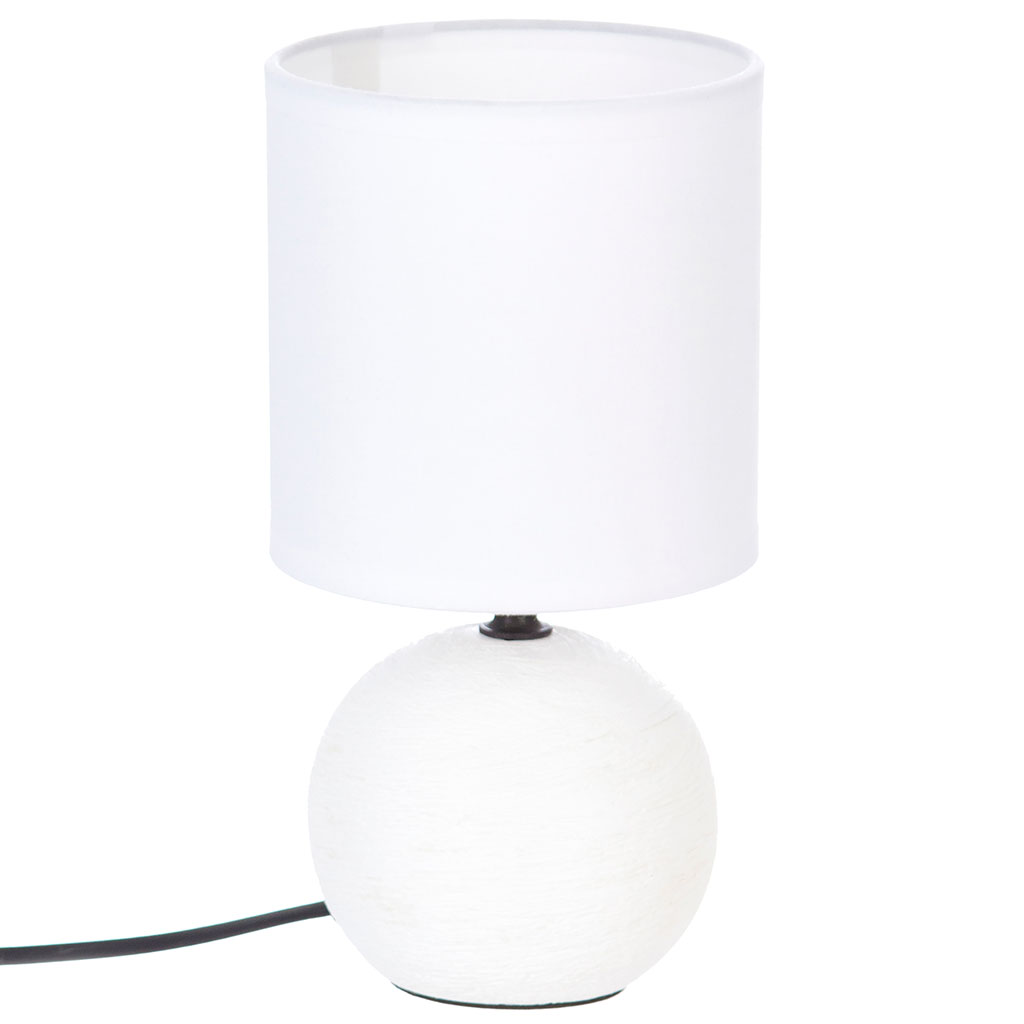 Lampe à poser boule mate céramique blanche H 25cm