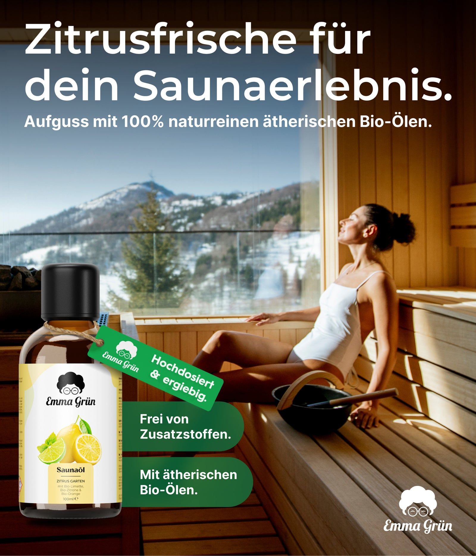 Emma Grün® Bio Saunaöl Zitrus Garten mit Limette, Zitrone & Orange