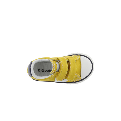 Tênis Victoria Tribu de lona com logo contrastante e fecho de velcro.