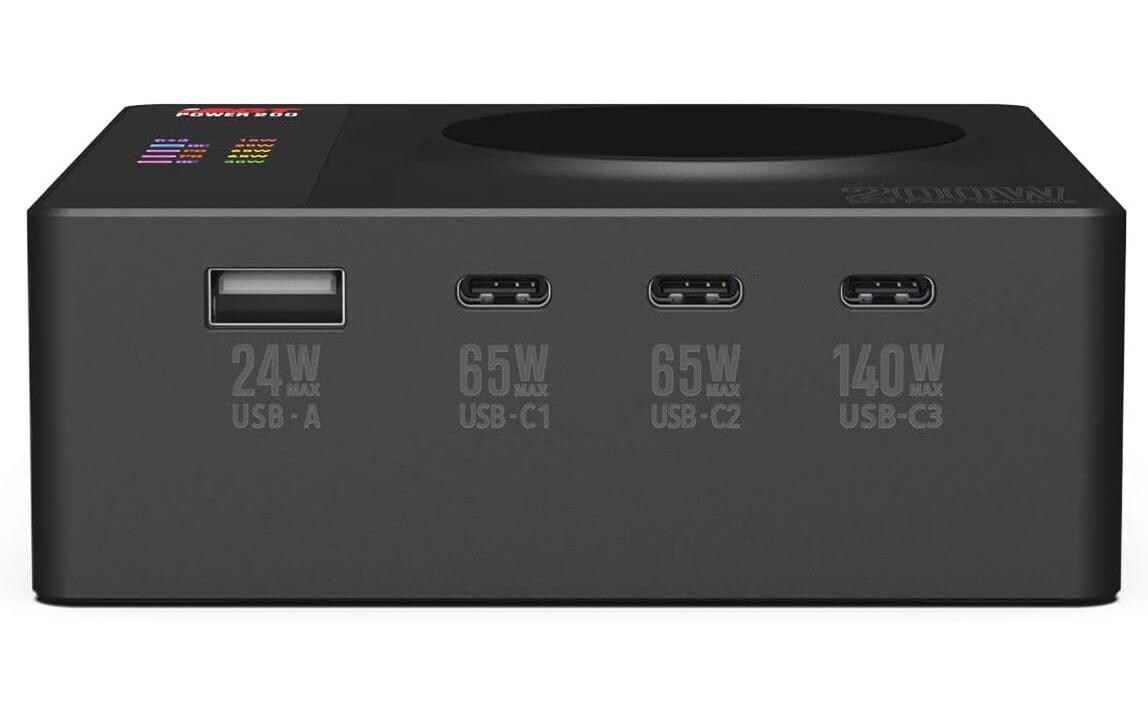Ladegerät Power 200 X USB-C PD3.1 140W<br>Netzteil / Ladegerät mit 3x USB-C, 1x USB-A und Wireless Ladefläche