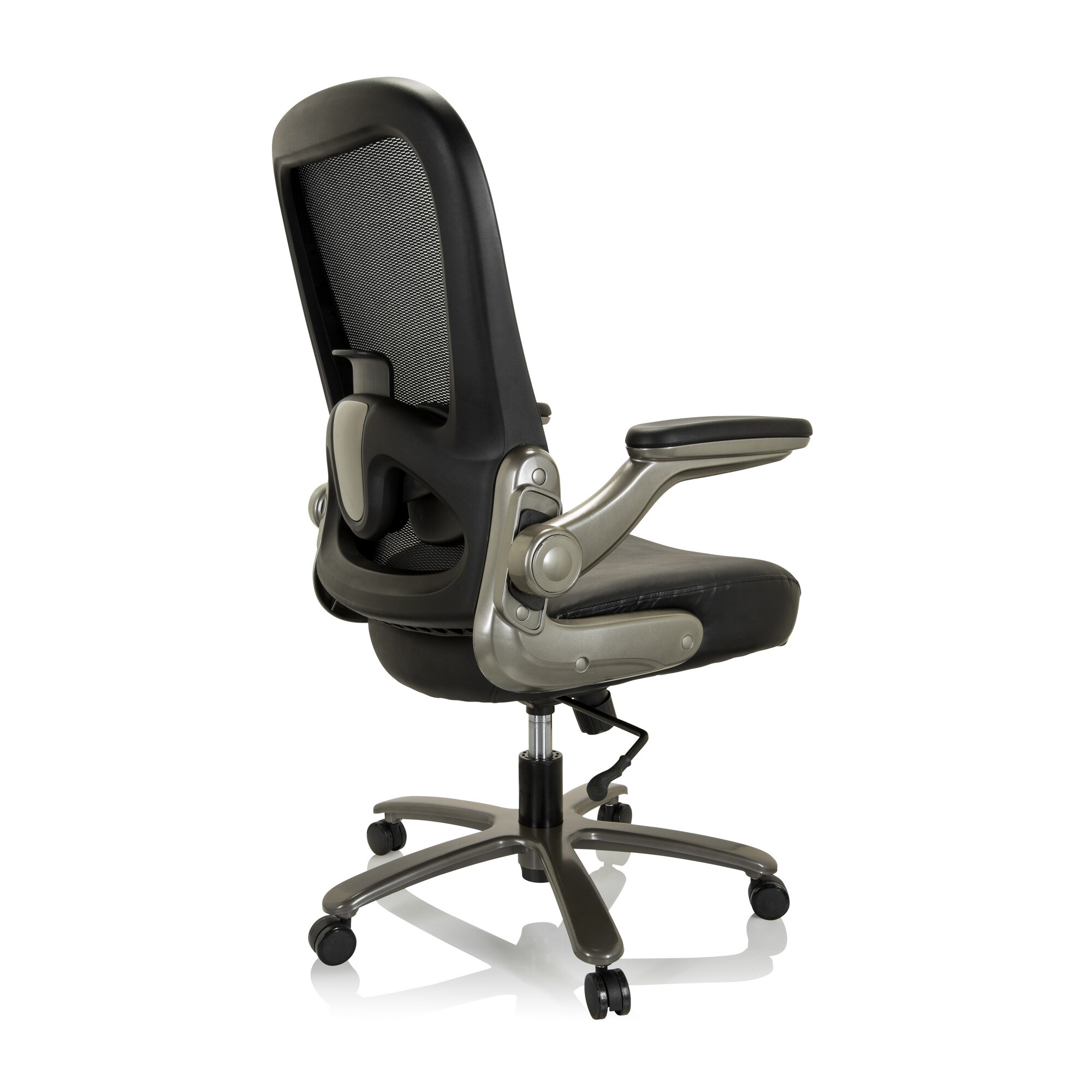 XXL Drehstuhl INSTRUCTOR XXL T I Netzstoff/Leder mit abklappbaren Armlehnen hjh OFFICE