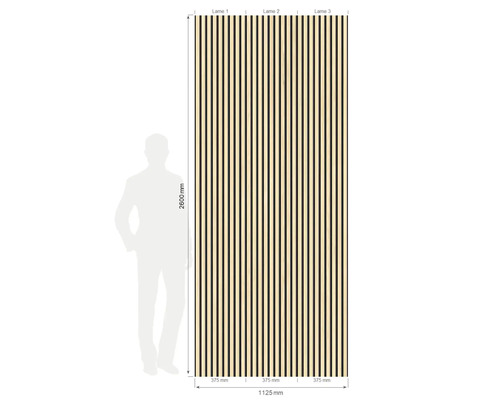Kunststof paneelelement 3D-look Linio Essen 2600 x 375 x 8 mm