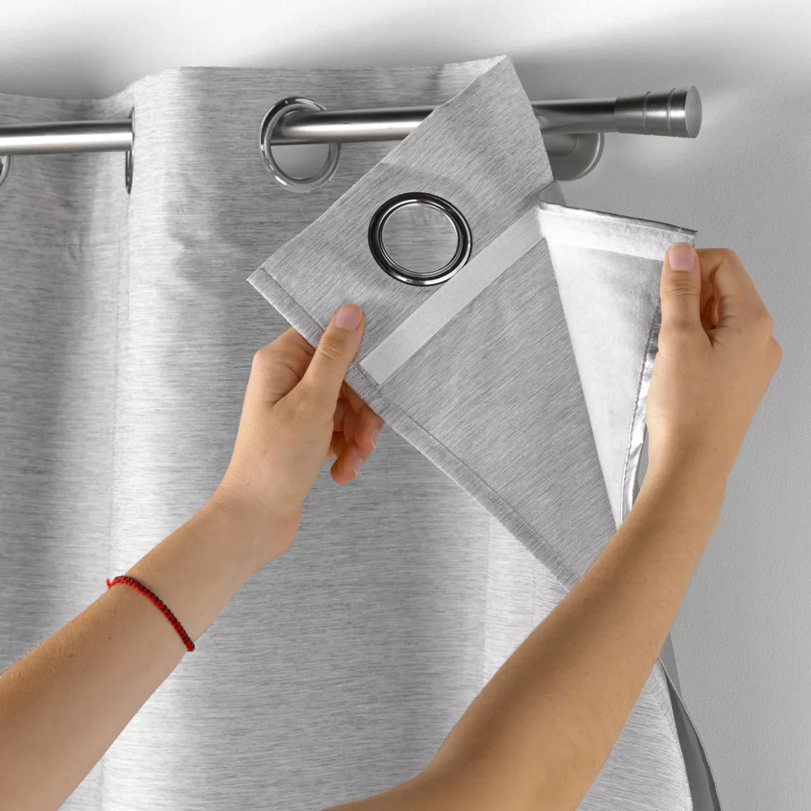 Rideau thermique doublure amovible (140 x 260 cm) Coverline Gris clair