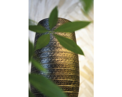 Plantenvaas (binnen) Passion for Pottery Solano klei Ø 22 cm H 40 cm zwart/goud