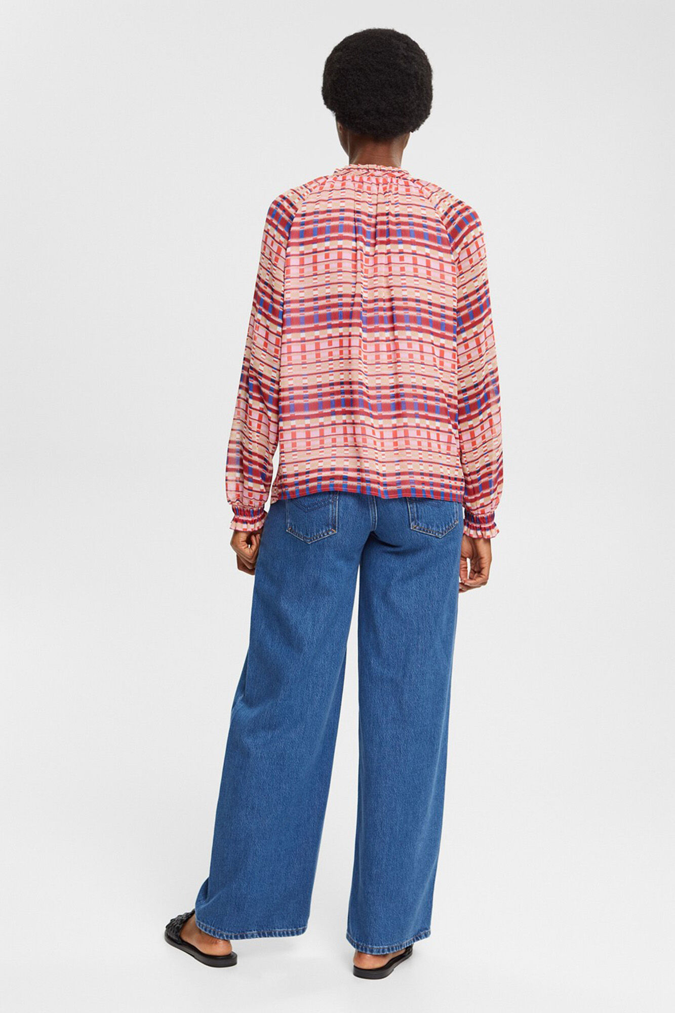 Blusa de chiffon estampada - Multicolorida