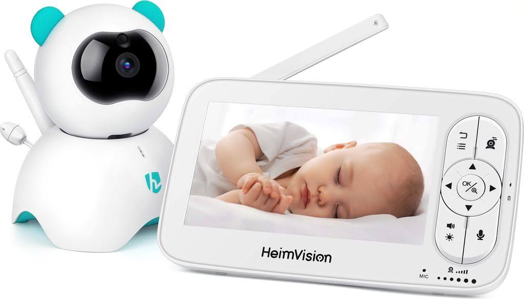 HeimVision HM136 Babyphone mit Kamera, 5-Zoll-LCD-Babyphone, HD 1080P-Video, Zwei-Wege-Audio, Temperatur- und akustischer Alarm, Nachtsicht