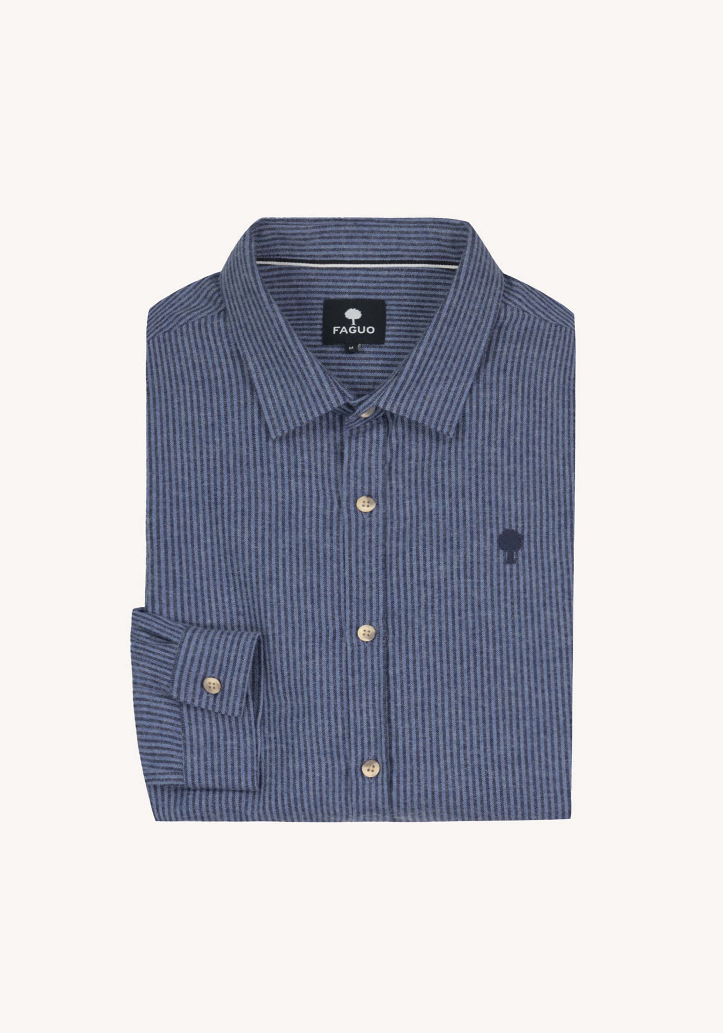 Faguo Hemd Iraty Shirt Woven Denim Blue/Navy
