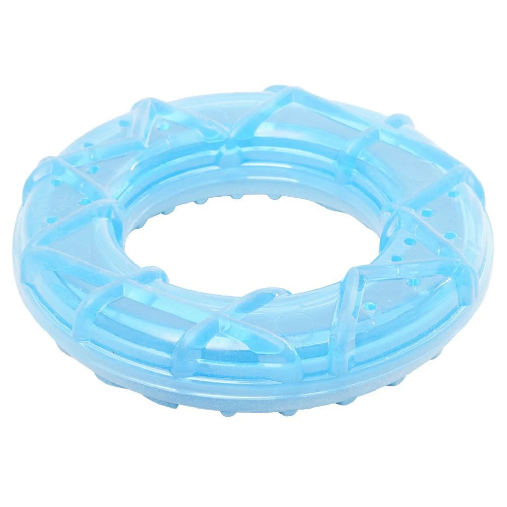 Jouet pour chien rafraîchissant anneau bleu caoutchouc L13cm