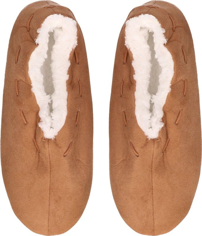 Antonio World Fashion - Spaanse Sloffen - Camel Bruin - Pantoffels - Teddy Voering