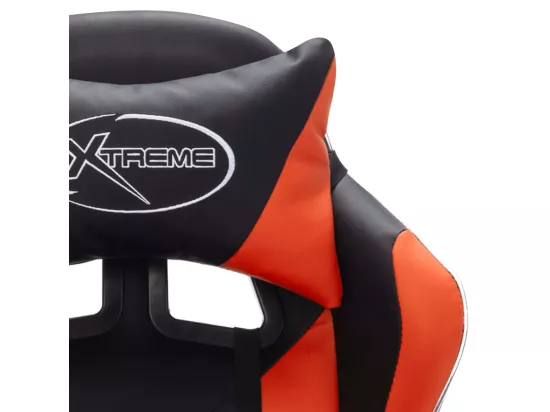 Fauteuil de jeux vidéo avec LED RVB Orange et noir Similicuir